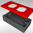 render.png Free STL file Shallow AC Outlet Box・Object to download and to 3D print