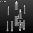 35 FDM.jpg Space Shuttle file STL for all 3D printer, two versions on platform and in the take-off phase lamp  scale 1/120 FDM 1/240 DLP-SLA-SLS