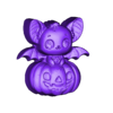 cute bat sitting in big pumpkin.stl hallowen cute bat sitting in big pumpkin decor