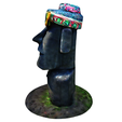 model-2.png Moai statue wearing sunglasses and a party hat NO.5