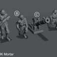28 mm UK Mortar WW1 UK Squad - Wargame - 28mm - Files Pre-supported - Files Test Printed.