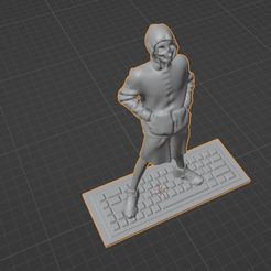 04.jpg Fichier STL gratuit Hacker cagoulé sur un clavier・Objet à télécharger et à imprimer en 3D