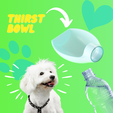 Please.png Thirst Bowl for Pets, Water Bottle Attachment