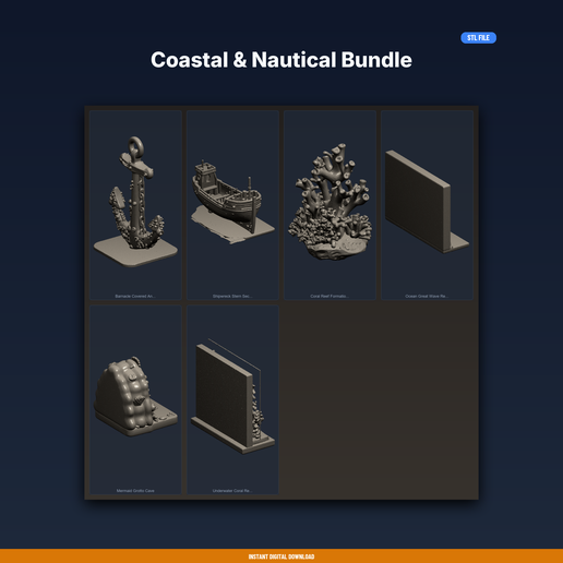 Coastal & Nautical Bundle - 6-Model STL Bundle