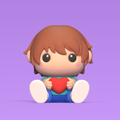 Cod282-Boy-Holding-Heart-1.png Fichier 3D Garçon tenant un cœur・Modèle à télécharger et à imprimer en 3D