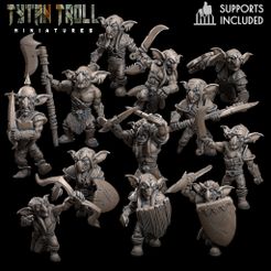 _GoblinPack.jpg STL file Goblin Raiders Pack - [Pre-Supported]・3D printer model to download, TytanTroll_Miniatures