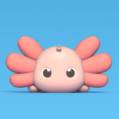 Cod317-Axolotl-Lying-Down-1.png 3D file Axolotl Lying Down・Template to download and 3D print