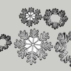 2.png STL file Snow Flake Fiocco di neve Frozen embossed cake design・3D printer design to download