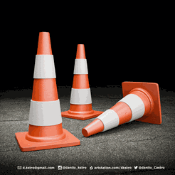 traffic_cone_1x1_printed_01.png 3D file Traffic Cone・3D printing template to download