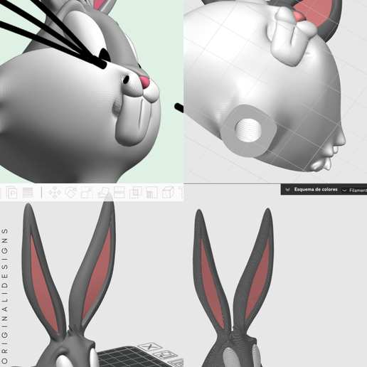 SATURN.png Bugs bunny urban vibes Fan art (multiparts/3mf)