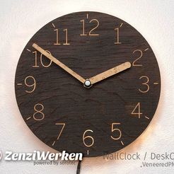 d6e6425cfe94295e6aa6c38491a3429d_display_large.jpg Free 3D file Clock Face "VeneeredPMMA" cnc・3D printing template to download