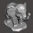 Elefantito3.png Elefante Chibi Low Poly - Escultura Kawaii Estilo Mármol para Impresión 3D