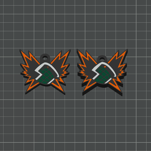 Bakugo Symbol - My hero academia/ Boku no hero academia x 2 (One and Mirror Sided versions) Anime Keychains Collection - 4 Color 3MF for AMS Printers