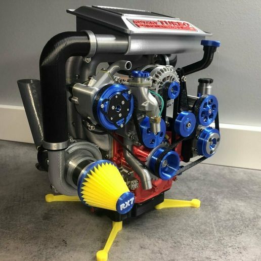 🚗 Mazda RX7 Wankel Rotary Engine 13B-REW Remix・Free STL