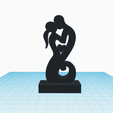 couple-in-love-sculpture-2.png Fichier STL Sculpture Homme Femme Baiser, Statue d'amour, Amour éternel Couple amoureux・Plan imprimable en 3D à télécharger, Allexxe