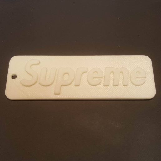 Supreme Logo Key Tag / Key Ring 3D model