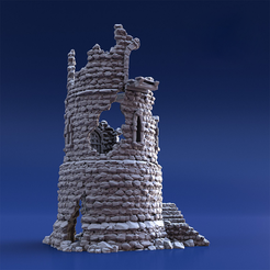 Ruined-Rookery-Tower-1.png 3D-Datei Ruined Rookery Turm Dungeons and Dragon Print Modell 3D STL・Modell für 3D-Drucker zum Herunterladen