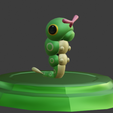 render-2.png Caterpie, Pokemon, Figure  for print.