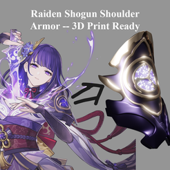 1.2.png Archivo STL Armadura de hombro Raiden Shogun -- Cosplaying -- Genshin Impact・Plan para descargar y imprimir en 3D