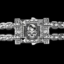 Skull-Bracelet-2-13.jpg Fichier STL Bracelet tête de mort 2・Idée pour impression 3D à télécharger