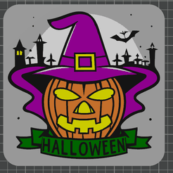 Halloween-Plaque-1.png Archivo 3D gratis Placa de Halloween・Modelo imprimible en 3D para descargar