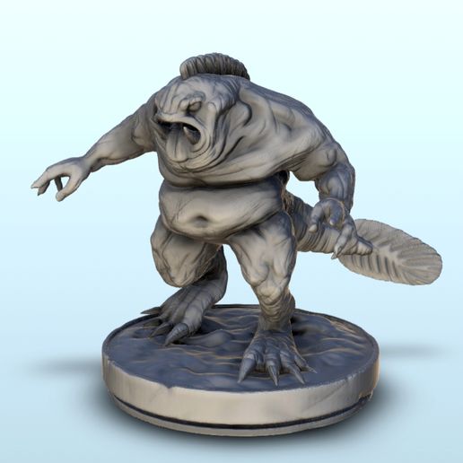 Amphibian crested monster - Darkness Chaos Medieval Age of Sigmar Fantasy Warhammer 3D model