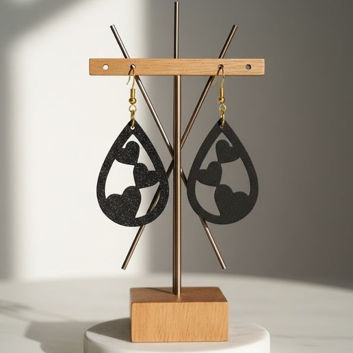 "Intertwined Hearts" Earrings – Teardrop Elegance