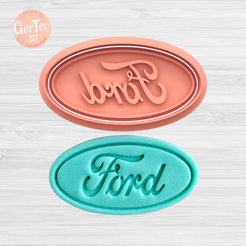 photoroom-20230430_1424181-7ea4a.png STL file FORD LOGO CUTTER WITH STAMP / COOKIE CUTTER・3D printing template to download