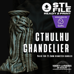 CTHULHU-CHANDELIER.png Themed Candleholder: Cthulhu