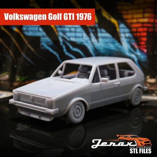 1/10 1/12 1/18 1/24 Scale Volkswagen Golf GTI Mk1 (1976) 3D Print STL Model