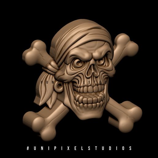 3D-pirate-bas-relife-3d-print-Holloween-3d-model,stl-file,3d-printable,3d-print-model,bas-relie.jpg 3D Pirate Skull Cross bone Bas relief design STL