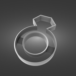 ring-diamond-render.png STL file Ring with diamond - cookies Cutter・Design to download and 3D print