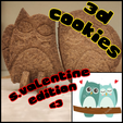 Copertina.png 3D S. Valentine Owl Couple Cookie Cutter