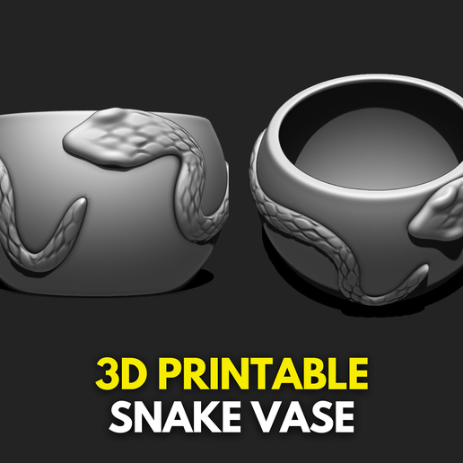 0_3dprinting,-3dprint,-3dprinted,-3dprintables,-3dprinter,-3ddesign,-3dmodel,-diy3dprinting,-3dprint.png Snake Vase Home Decor - 3D STL File for 3D Printing