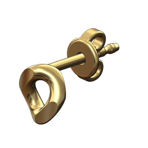 Simple cuban chain link stud earring 3D print model 3D model