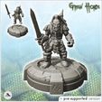 1-PREM.jpg Orc warrior in armor with swords (1) - Ork Green Horde Fantasy Beast Chaos Demon Ogre