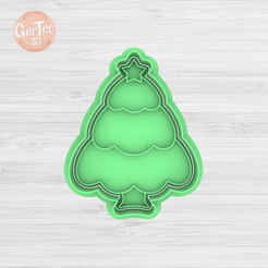 1.562.png CHRISTMAS TREE WITH STAR Cutter + Stamp / Cookie Cutter