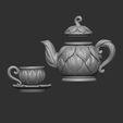 6.jpg Fairycore Tea Set – 3D Printable Cottagecore Teapot & Leaf Cups