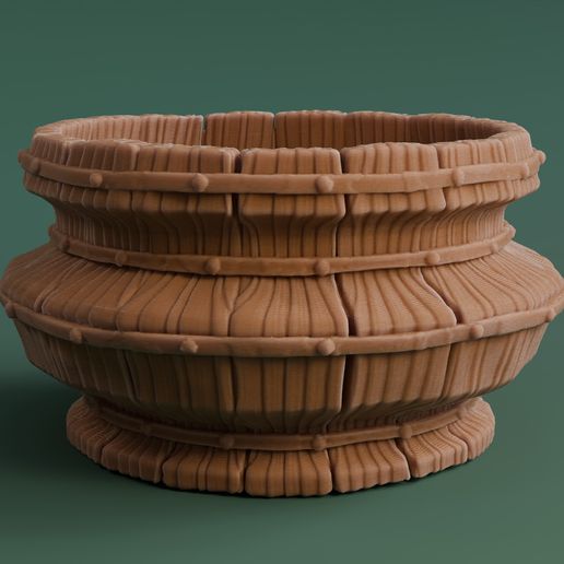 Barrel Planter Design 05 - 3D model önizlemesi