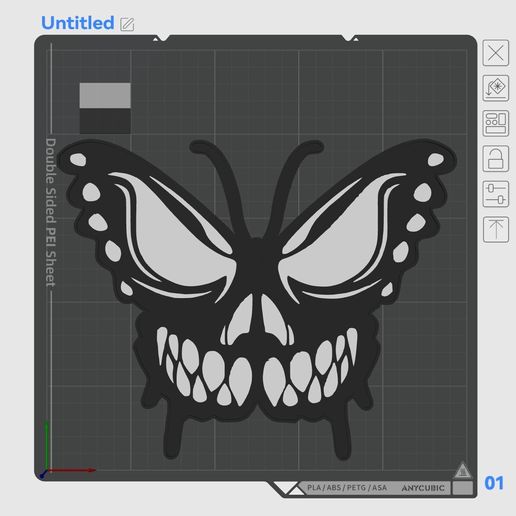 Butterfly Skull Lightbox - 3D model önizlemesi