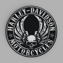 tinker.png Harley Davidson Motorcycles Logo Patch with Skull Wings Coaster
