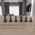 untitled14-min.png Chess Set Modern, 3D STL File for Chess Pieces, Chess Model, Digital Download, 3D Printer Chess Model, Game, Home Decor, 3d Printer Chess