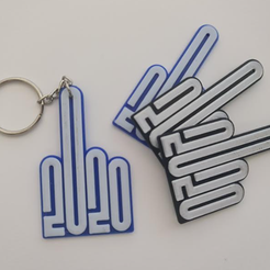 2020finger.PNG Fichier STL Porte-clés - 2020 Middle Finger・Design pour imprimante 3D à télécharger