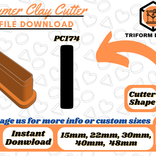 Rectangle Polymer Clay Cutter | PC174 3D model