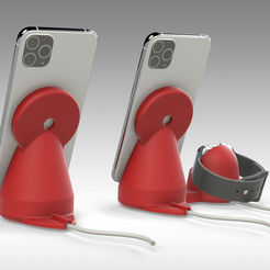Untitled 757.png Archivo STL Soporte cargador MAGSAFE para iPhone y Apple Watch - 2 OPCIONES・Plan de impresión en 3D para descargar