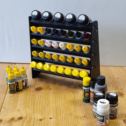Paint Rack for 25 mm and 35 mm Bottles and Jars, Ammo, Vallejo, AK