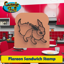 136-Flareon.png Файл STL Штамп для сэндвичей Flareon・3D модель для печати скачать