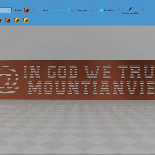 in god we trust @ mountian view - 3D model önizlemesi