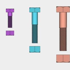 1.jpg STL file hexagonal nut and bolt - metric・3D printer model to download