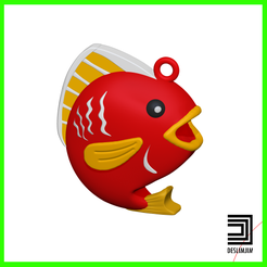 Koi-Keychain-01.png -Datei Koi Schlüsselanhänger Fisch-Glück Japan herunterladen • 3D-druckbares Design, deslimjim